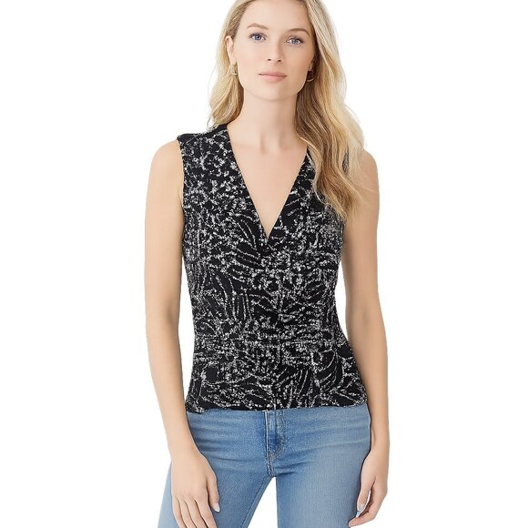 NWT White House Black Market Sleeveless Banded Top Lilly Droplet Medium #WHBM3 - Picture 1 of 10